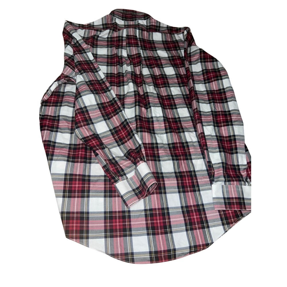 Vintage 80s 90s Brooks Brothers Plaid Flannel Sport Shirt Made Hong Kong OCBD - Picture 10 of 11